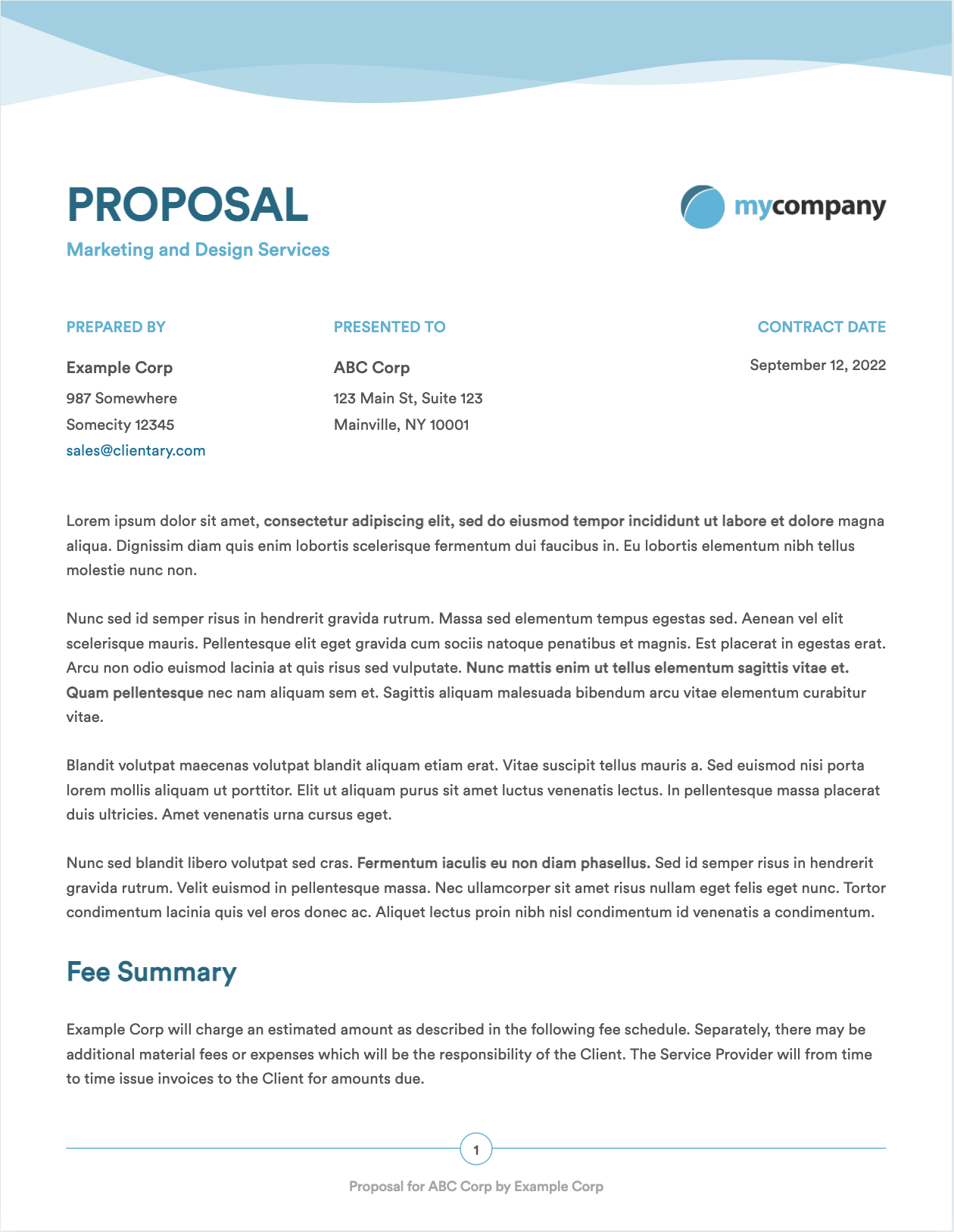 Free proposal templates customizable with html and css download